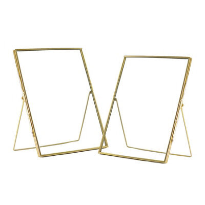 "Nicola Spring Standing Metal Photo Frames - 8"" X 10"" - Gold - Picture Frame Freestanding Frame Display Poster Frame - Set Of 2" - image 1