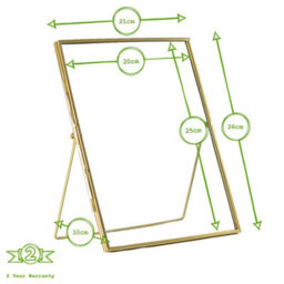 "Nicola Spring Standing Metal Photo Frames - 8"" X 10"" - Gold - Picture Frame Freestanding Frame Display Poster Frame - Set Of 2" - thumbnail 3