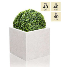 Primrose Poly-Terrazzo Large White Cube Planter 40Cm - thumbnail 3