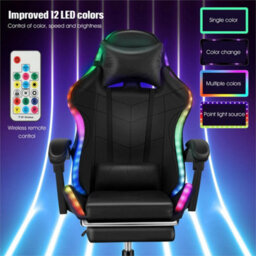 Office Racing Light Rgb Gaming Chair Pu Leather Zzrcm Computer With Chair - thumbnail 5
