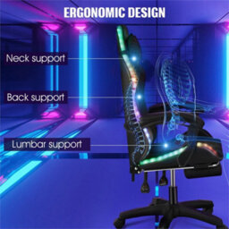 Office Racing Light Rgb Gaming Chair Pu Leather Zzrcm Computer With Chair - thumbnail 4