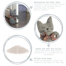 Nicola Spring Jasper The Cat Door Stop - 16 X 25Cm - Grey - thumbnail 2