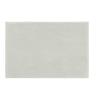 Aspire Homeware Quick Dry Chenille Bathmat Soft Water Absorbent Shower Mat Non-Slip Floor Mat, White (L)90Cm X (W)60Cm - image 1