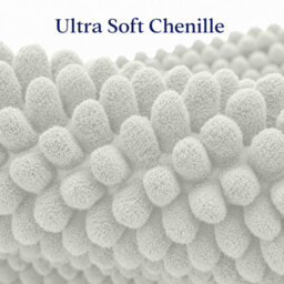 Aspire Homeware Quick Dry Chenille Bathmat Soft Water Absorbent Shower Mat Non-Slip Floor Mat, White (L)90Cm X (W)60Cm - thumbnail 4