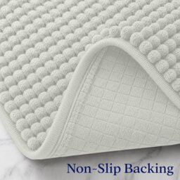 Aspire Homeware Quick Dry Chenille Bathmat Soft Water Absorbent Shower Mat Non-Slip Floor Mat, White (L)90Cm X (W)60Cm - thumbnail 3