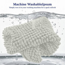 Aspire Homeware Quick Dry Chenille Bathmat Soft Water Absorbent Shower Mat Non-Slip Floor Mat, White (L)90Cm X (W)60Cm - thumbnail 5