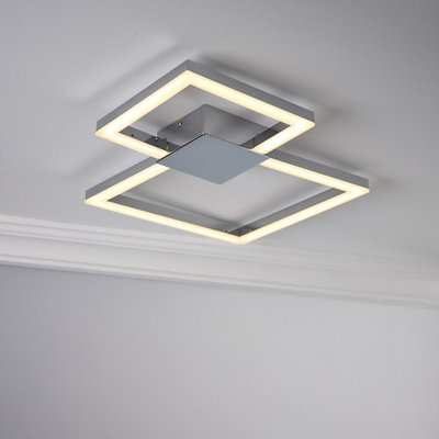 GoodHome Aviles Modern Acrylic & Metal Chrome Effect 2 Lamp Bathroom Led Ceiling Light - image 1