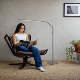 Slimline 4 Floor Lamp Brushed Steel Premium Daylight Floor Lamp For True Colour Accuracy - thumbnail 3
