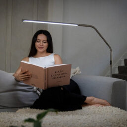 Slimline 4 Floor Lamp Brushed Steel Premium Daylight Floor Lamp For True Colour Accuracy - thumbnail 7
