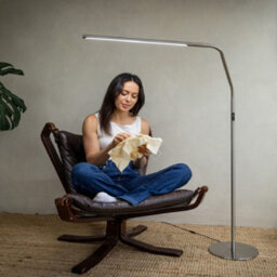 Slimline 4 Floor Lamp Brushed Steel Premium Daylight Floor Lamp For True Colour Accuracy - thumbnail 5