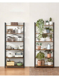 LEDREM 6-Tier Tall Bookshelf, Large Bookcase, Steel Frame, Freestanding Shelf Unit For Living Room, Bedroom, Home Office, Study - thumbnail 8