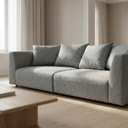 Abakus Direct Tokyo 3 Seater Sofa In Anthracite Grey Basket Weave Fabric With Deep Seat And Structured Cushioning - thumbnail 3