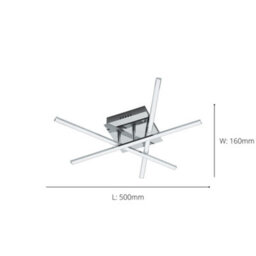 Eglo Lasana 3 Chrome Metal 3 Light Integrated Led Flush Light, (D) 50Cm - thumbnail 4