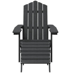 Berkfield Garden Adirondack Chair With Footstool & Table Hdpe Anthracite - thumbnail 4