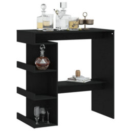 Vidaxl Bar Table With Storage Rack Black 100X50X101.5 Cm Engineered Wood - thumbnail 4