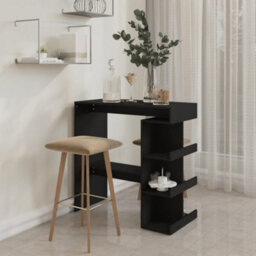 Vidaxl Bar Table With Storage Rack Black 100X50X101.5 Cm Engineered Wood - thumbnail 3