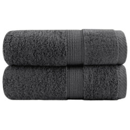Berkfield Premium Guest Towels Solund 2Pcs Anthracite 30X50Cm 600Gsm - thumbnail 1