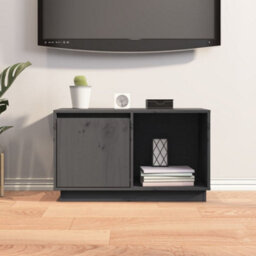 Berkfield Tv Cabinet Grey 74X35X44 Cm Solid Wood Pine - thumbnail 7