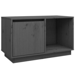 Berkfield Tv Cabinet Grey 74X35X44 Cm Solid Wood Pine - thumbnail 2