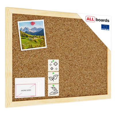 Allboards Cork Notice Board Wooden Natural Frame 30X40 Cm - image 1
