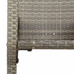 Berkfield 5 Piece Garden Bar Set Without Cushions Grey Poly Rattan Acacia - thumbnail 6