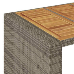 Berkfield 5 Piece Garden Bar Set Without Cushions Grey Poly Rattan Acacia - thumbnail 7