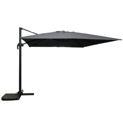 Signature Weave 3.5 X 3.5M Square Cantilever Parasol Sun Shade Umbrella Grey - image 1