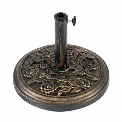 Cast Iron Round Umbrella Parasol Base Stand Heavy Duty 9Kg Patio Outdoor Garden Support Stable Design
