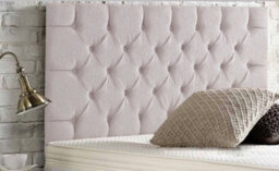 "Slumbre Chesterfield Chenille 4Ft6 Double 24"" Headboard -  Stone"