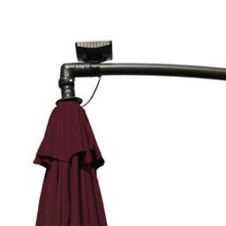 Rinse Bathrooms Wine Garden Banana Parasol Hanging Cantilever Umbrella Sun Shade With Crank Handle 3M & Solar Powered Lights - thumbnail 8