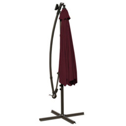 Rinse Bathrooms Wine Garden Banana Parasol Hanging Cantilever Umbrella Sun Shade With Crank Handle 3M & Solar Powered Lights - thumbnail 3