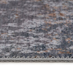 Loomed Silver Gold Metallic Distressed Abstract Anti Slip Washable Rug 120X170Cm - thumbnail 5