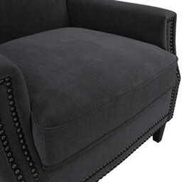 LPD Atticus Anthracite Armchair With Single Sofa Seat & Black Legs For Living Room - thumbnail 4