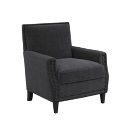 LPD Atticus Anthracite Armchair With Single Sofa Seat & Black Legs For Living Room - thumbnail 2