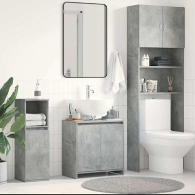 Vidaxl Bathroom Cabinet Concrete Grey 60X33X61 Cm Engineered Wood - image 1