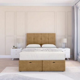 "Sloomy Jasmine Mink Plush 2Ft6 Ottoman Bed End Opening With Sprung Memory Mattress & 26"" Headboard-Small Single" - thumbnail 2