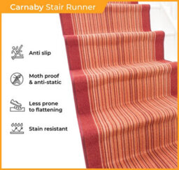 Carnaby Stair Runner - Hardwearing, Non-Slip & Durable Carpet For Stairs & Staircases, Multiple Lengths - thumbnail 3