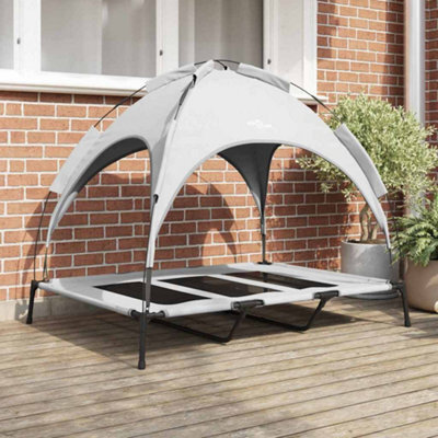 Vidaxl Dog Bed Folding Manual Silver Grey 122 X 93 X 106.5 Cm Steel - image 1