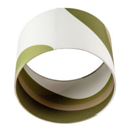 Happy Homewares Olive Green Linen Fabric Lamp Shade With Inner And Outer Wavy Design - thumbnail 5