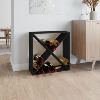 Berkfield Wine Cabinet Black 62X25X62 Cm Solid Wood Pine - image 1