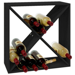 Berkfield Wine Cabinet Black 62X25X62 Cm Solid Wood Pine - thumbnail 4
