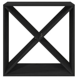Berkfield Wine Cabinet Black 62X25X62 Cm Solid Wood Pine - thumbnail 5