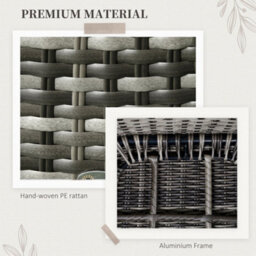 Outsunny Pe Rattan Garden Dining Set For 6 With Seat And Back Cushions - thumbnail 7