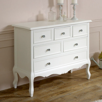 Melody Maison Large White Chest Of 6 Drawers - Victoria Range - image 1