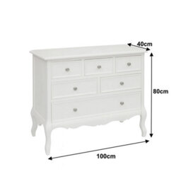 Melody Maison Large White Chest Of 6 Drawers - Victoria Range - thumbnail 9
