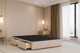 "Nexus Kyoto Plush Divan, Pebble, 26"" Headboard, 4 Drawers, Open Coil Mattress, Small Double" - thumbnail 4