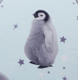 Starry Penguins Double Duvet Cover Set - Ice Blue - thumbnail 2