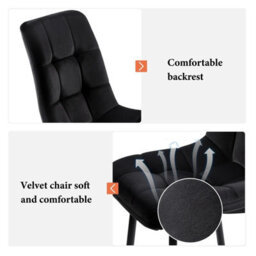 Kosy Koala Modern Rectangle Grey Glass Dining Table Set With 6 Black Velvet Chairs Dining Room Furniture - thumbnail 8