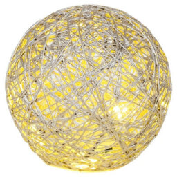 Urbn-Living Urbnliving 2 Pcs Led Light Up Christmas Balls Gold Glitter Ornament Warm Fairy Lights Home Decor - thumbnail 2