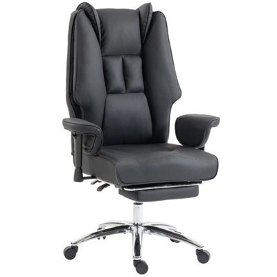 Executive Office Chair, Reclining Desk Chair With Footrest, Black - image 1